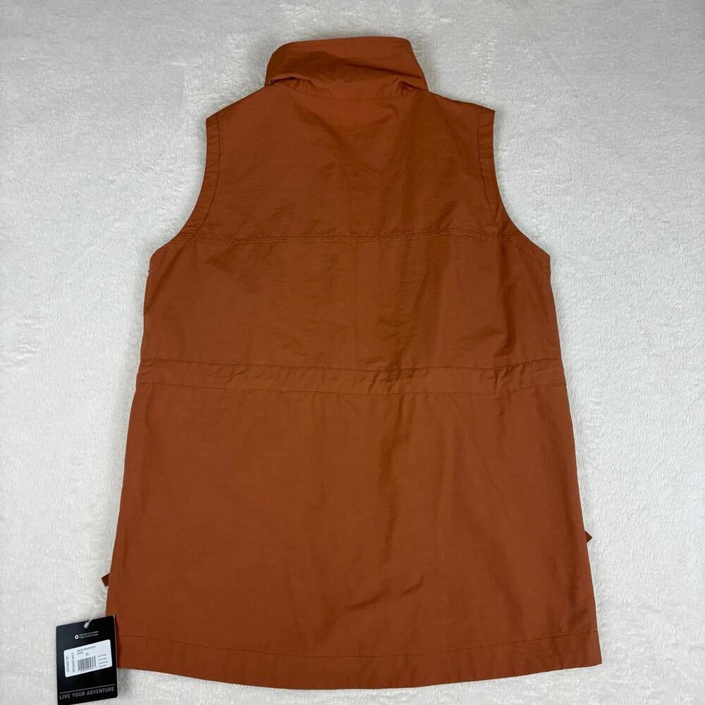 NWT Eddie Bauer EB Trekker Vest Cocoa Brown Full Snap Utility Vest Size XS - Picture 10 of 12